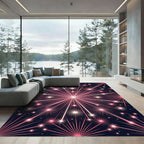 Radiant Pink Burst Starburst Rug