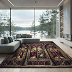 Gothic Cathedral Stained Glass Window Rug