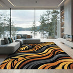 Bold Tiger Stripe Swirl Rug