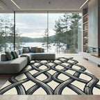 Gray Woven Interlocking Vine Rug