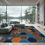Symphonic Amber Hexagon Mosaic Tile Rug