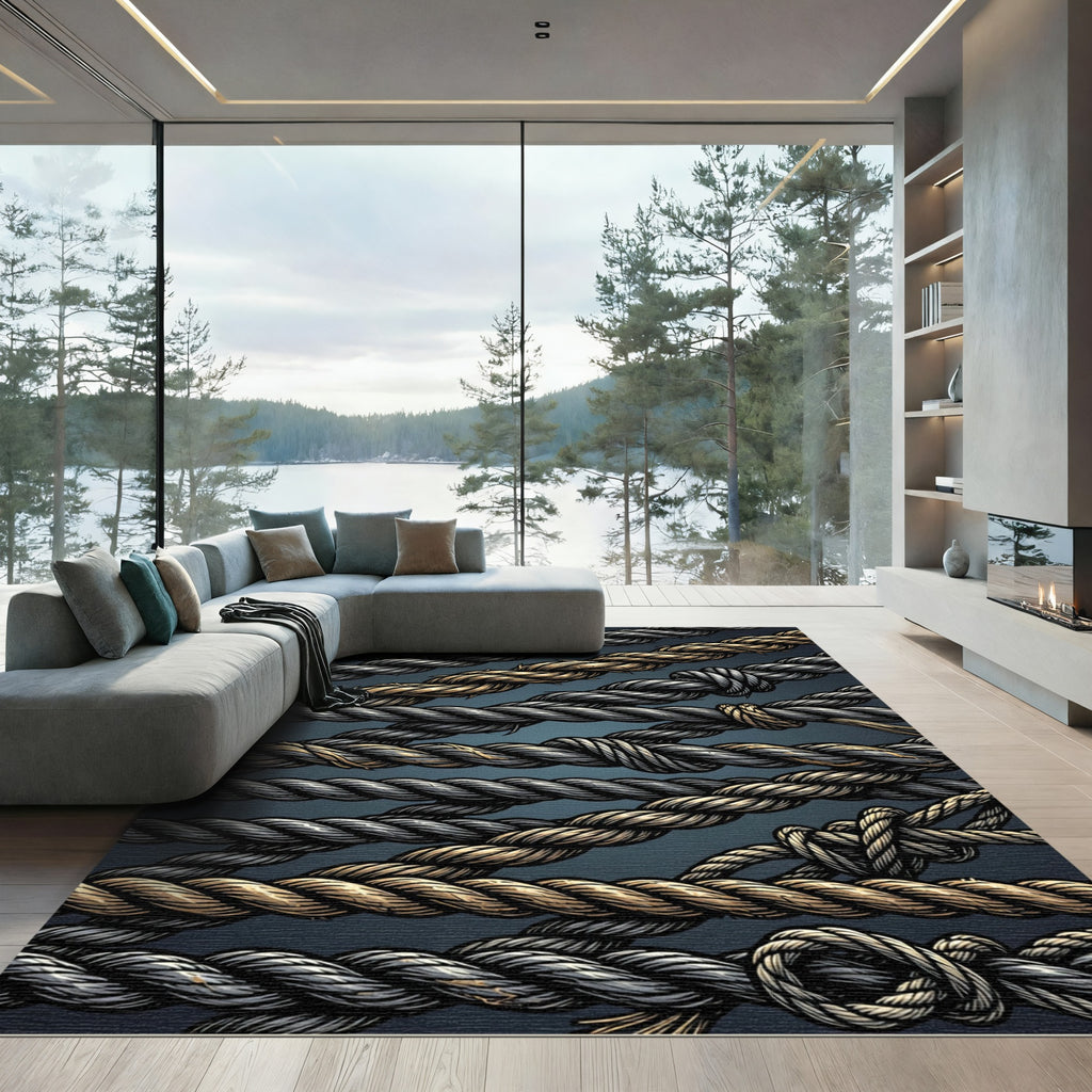 Twisted Rope Tones Composition Rug