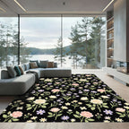Delicate Pastel Roses Floral Bouquet Rug