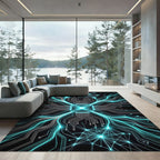 Cool Circuit Board Neon Flow Rug