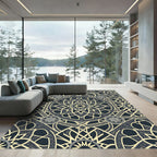 Intricate Ivory Arabesque Mandala Rug