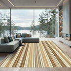 Earthy Tones Vertical Stripe Composition Rug