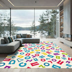Colorful Geometric Abstract Shapes Rug