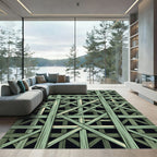 Sage Green Interlocking Wood Lattice Rug