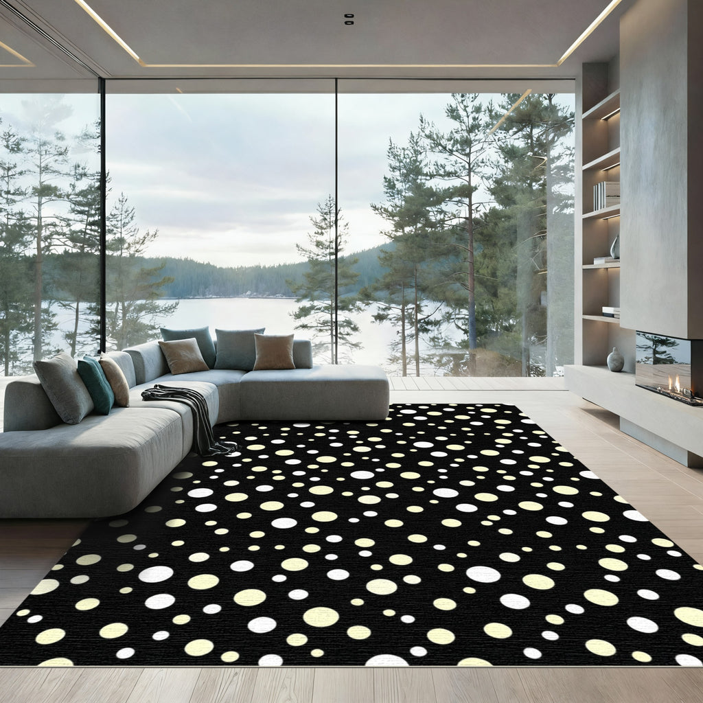 Chic Black Polka Dot Scatter Rug