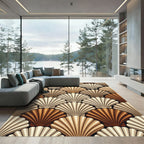 Art Deco Seashell Neutral Shell Pattern Rug