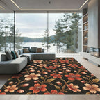 Red Coral Cherry Blossom Branches Rug