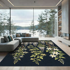 White Wisteria Yellow Honeysuckle Blooms Rug