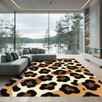Bold Earthy Gold Leopard Spot Rug