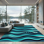 Deep Ocean Wave Swirl Rug