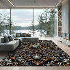 Celestial Gold Shell Baroque Medallion Rug