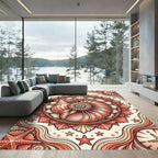 Coral Seashell Mandala Coastal Art Rug