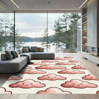 Whimsical Blush Pink Smiling Cloud Rug