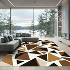 Modern Earth Tone Geometric Triangle Area Rug