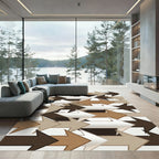 Brown White Arrow Directional Composition Rug