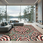 Pink Candy Cane Swirl Holiday Ornament Rug