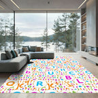 Colorful Alphabet Whimsical Composition Rug