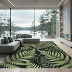 Lush Green Botanical Fern Rug