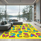 Vibrant Playful Alphabet Numbers Mix Rug