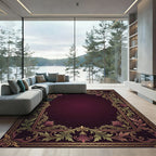 Regal Burgundy Acanthus Scroll Rug