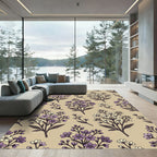 Soft Purple and Cream Floral Meadow Rug