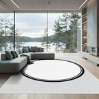 Classic Black Whitewash Ring Rug