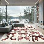 Elegant Dusty Rose Ribbon Bows Rug