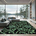 Gothic Emerald Rose and Thorns Rug