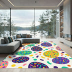 Playful Colorful Sprinkle Confetti Egg Aesthetic Rug