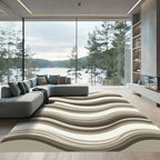 Earthy Tone Layered Wave Rug