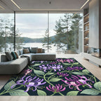 Lush Purple Pink Honeysuckle Garden Rug