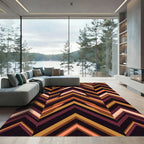 Earthy Chevron Stripe Composition Rug