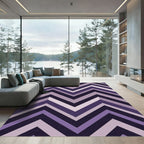 Modern Purple Chevron Geometric Zigzag Rug