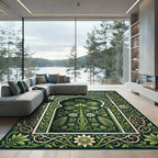 Emerald Botanical Arch Forest Green Rug