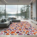 Abstract Organic Shapes Terracotta Rug