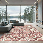 Earthy Rose Scalloped Arch Geometric Rug