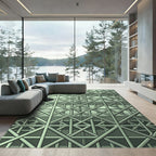 Interlocking Geometric Linework Shade Rug