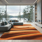 Earthy Tones Desert Landscape Strokes Rug