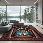 Ornate Golden Tree Lantern Arch Rug