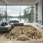 Retro Starburst Brown Multi Tone Rug