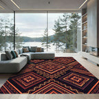 Geometric Amber Sunset Diamond Art Rug