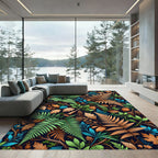 Lush Tropical Fern Forest Floor Rug