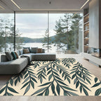 Elegant Willow Leaf Sage Botanical Rug