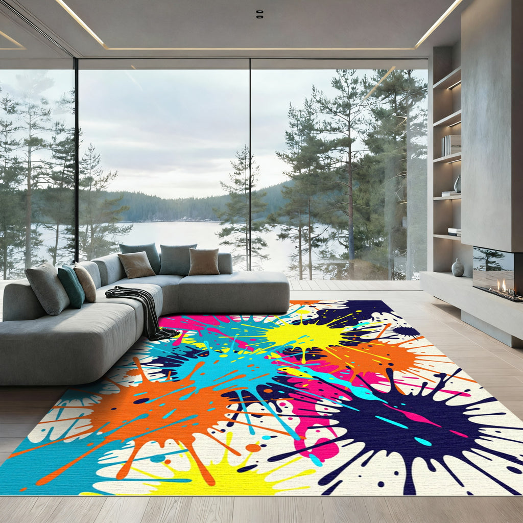 Vibrant Splatter Collection Abstract Expressionism Rug