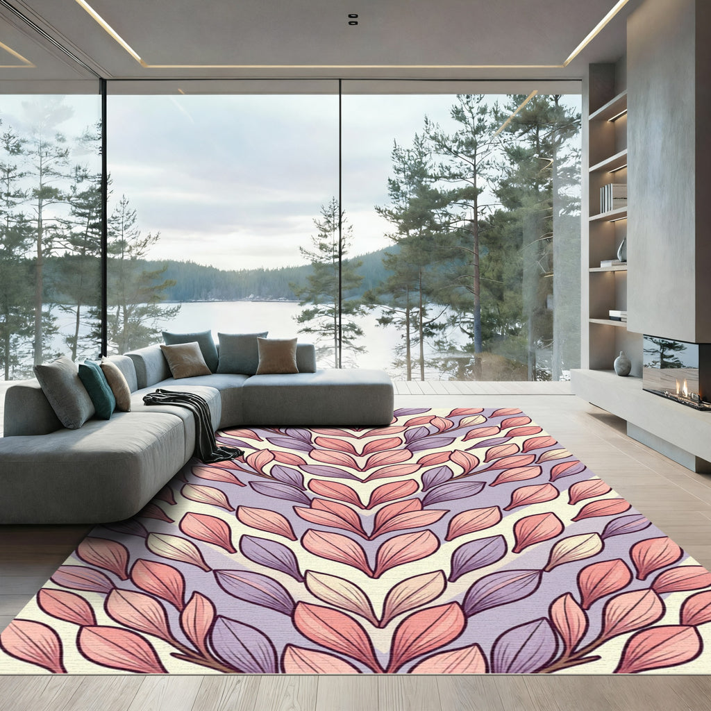 Soft Petal Arching Vines Rug