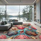 Coastal Seashell Beach Bliss Illustration Rug